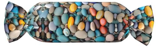 SamLng Zylindrisches Kissen mit Kieselstein-Druck, Nackenstütze und Körperkissen, perfekter Reisebegleiter und Heimdekor-Geschenk