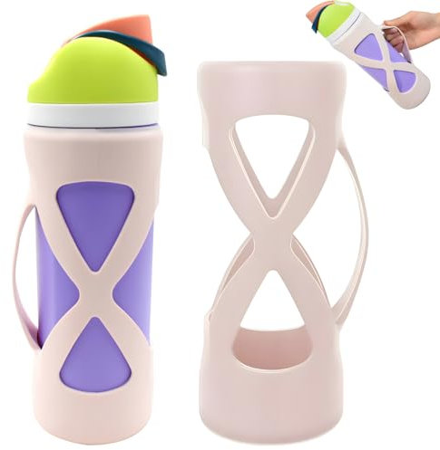 DKYEUD Owala - Paraurti con manico, in silicone, per borraccia Owala da 680,4 g, antiscivolo, per fitness, yoga, ciclismo, corsa o jogging, colore: rosa