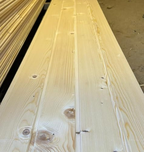 Tablas perfiladas de madera de 21 mm x 12 cm de longitud, 200 cm de longitud, 1 pieza de madera para sauna, colmena, tejado, lijada por ambos lados, con perfil de ranura y resorte alargado, perfil