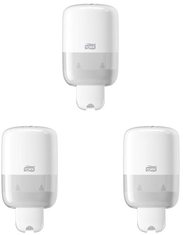 Tork Seifenspender Wandmontage für Seife und Hautpflegeprodukte Weiß S2, Easy to use-Zertifiziert, Elevation Design, 561000 (Packung mit 3)