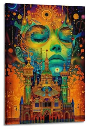 owengo Veridian Vibes Poster, moderne, abstrakte Wandkunst, Leinwanddruck für Schlafzimmer, Dekoration, 20 x 30 cm, Rahmenstil