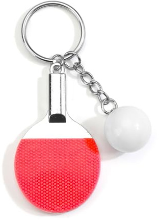 MUCOOS Tischtennisschläger-Schlüsselanhänger, Roter Schläger Und Ballanhänger, Ein Aufmerksames Geburtstagsgeschenk Für Freunde, Ein Ermutigungsgeschenk Für Sportler