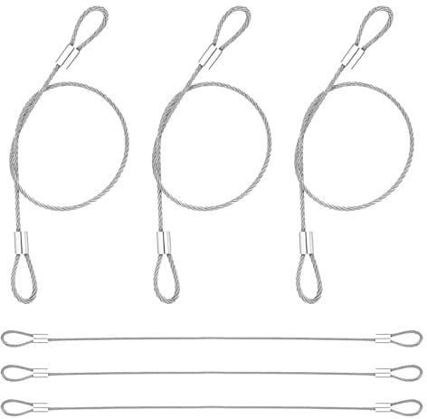 6pcs Security Cable Lock 30cm with Double Loop & Braided Steel Coating | Flexible Anti Theft Wire for Outdoor Travel Luggage | Universal Fit for Padlocks and Disc Locks