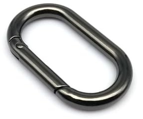 Ovaler O-Ring aus Metall mit Feder – 2 Stück, zu öffnende Handtaschen-Gürtelschnalle, Karabiner, Schlüsselanhänger, Schnappverschluss, Karabinerhaken – Zinklegierung(Gun Black,40mm)