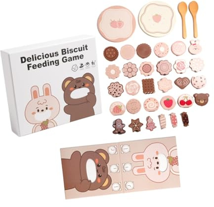 SZLIFE Jouets en Bois pour Nourrir Les Animaux, Jouets en Bois pour Manger des Aliments, Apprentissage préscolaire avec Une cuillère, Jeu d'imitation