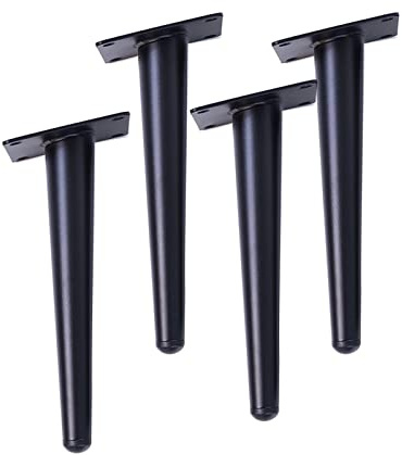 Lot de 4 pieds de table obliques en métal pour canapé, table et autres pieds de meubles