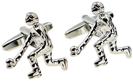 X2AJ013 - Lawn Bowls Player Cufflinks Presented in a Cufflink Box