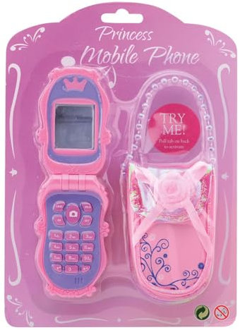 Johntoy-27575 Téléphone Portable Jouet avec Pochette, 27575, Rose(w)