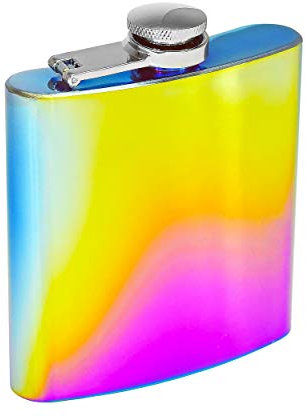 Fairly Odd Novelties FON-10268 Rainbow Hip Flask, Stainless Steel