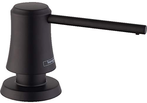 hansgrohe Joleena 04796670 Seifenspender für Bad und Küche 7,6 cm, Übergang Seifenspender in Mattschwarz