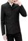 Tunique Chinoise pour Homme - Col Mandarin - Coupe ajustée - Bouton sur Le Devant - Blazer Traditionnel - Robe de marié, Noir, M