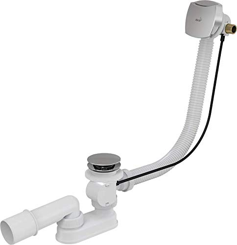 BADLAND Ablaufgarnitur Badewanne Ab- / Über Einlauf Automat Siphon Füllfunktion 60cm
