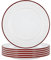 Argon Tableware Enamel Dinner Plates - 25.5cm - Pack of 12 - Red Dining Plates Lightweight Camping Large Dinner Dish for Appetisers, Starters, Mains, Sides, Desserts