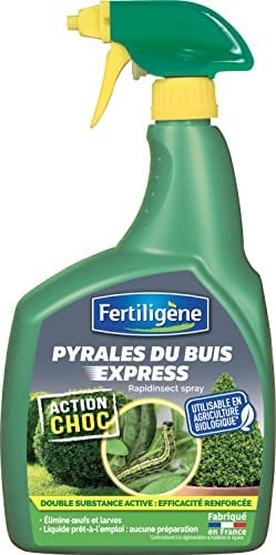FERTILIGENE FPYR700 - Pulvérisateur Insecticide Pyrales du Buis Prêt à l'Emploi 700 ml - A base huile de colza et pyrètre (extrait de chrysanthème) - Pucerons, araignées rouges, cochenilles - Pour 7m²