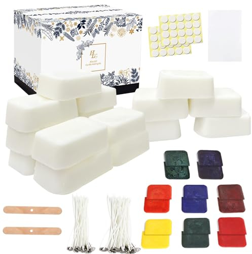 Soy Wax for Candle Making,Candle Wax,Candle Making Kit,Candle Making Supplies 960g Soy Wax,Candle Dyed Wax,Candle Wick Sticker,Candle Making Kits for Adults Beginners-Wax Melt Kit,Make Your Own Candle