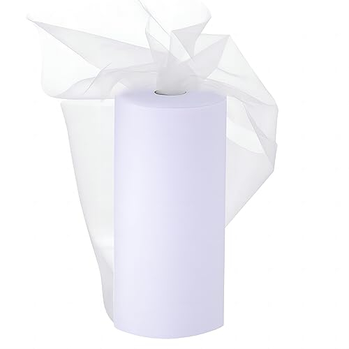 Tüll Rollen Stoff Weiß 30cm x 92m, EUBSWA Tüllband Tüll Rolle für Hochzeit Party Tutu Rock Bankett Kleidung Deko Handwerk DIY Puppenkleidung