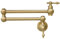 Delnet Brass Kitchen Sink Tap Gold Folding Two Handles Wall Mounted Swivel Pot Filler Faucet