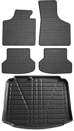 Fußmatten & Kofferraumwanne Set kompatibel mit Audi A3 8P Sportback 2004-2013 Gummi 5X