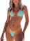 TASHEHE Damen-Bikini-Set, Triangel-Tanga, sexy String, brasilianischer Zweiteiliger Badeanzug, niedlicher Badeanzug, Türkis, Blau, S