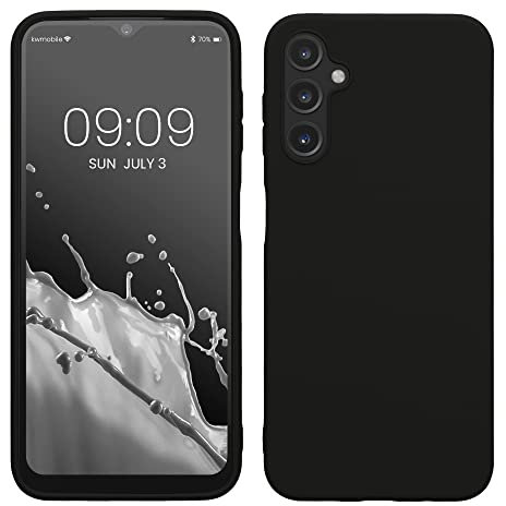 kwmobile Hülle kompatibel mit Samsung Galaxy A14 5G Hülle - weiches TPU Silikon Case - Cover geeignet für kabelloses Laden - Schwarz