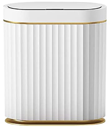 maxant Smart Trash Bin with Lid, Automatic Trash Can, Smart Motion Sensor Waste Bin, Touch Bin, Trash Can for Bedroom Bathroom Kitchen Office (9L Weißgold)