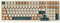 Qisan Mechanische Drahtlose Tastatur USB Verdrahtete Gaming Tastatur RGB Hintergrundbeleuchtung Brown Schalter 100 Tasten US Layout (Braun/Beige/Dunkelgrün Combo)