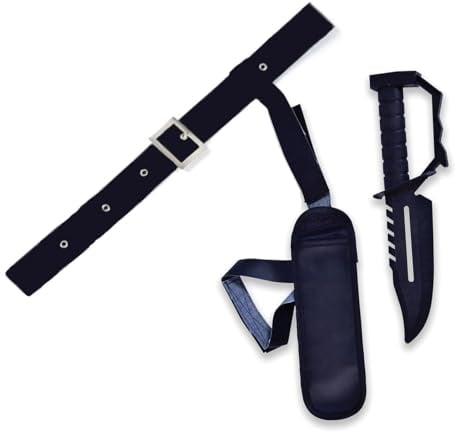 Thigh Holster On Belt & Knife Military Army Lara Plastic Toy Weapon Fancy Dress Accessory