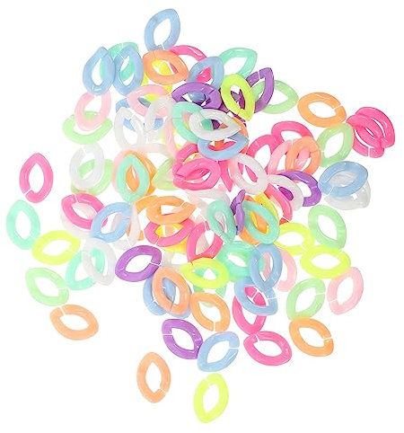 Lurrose 300pcs Self Buckle Chain Colorful Necklace Plastic Chains Resin Necklace Plastic Rainbow Chains Charm Bracelet Chain Plastic Jewelry Chains Charm Ornaments Acrylic Chains Macaron