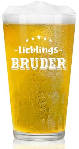 Joymaking Vaso de cerveza personalizado – Hermano mayor, hermano mayor, regalo para hermano cumpleaños, vaso de cerveza hermano con corazones, regalo para hermano para cumpleaños gracias Navidad 15oz