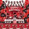 Ninja Geburtstag Party Dekoration - umfassen alles Gute zum Geburtstag Banner, Kulisse, Tischdecke und Luftballons, Ninja Warrior Master Party Supplies für Jungen Mädchen Baby Dusche Karate Party