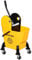 HOMCOM Carrello delle Pulizie Professionale Capacità 26L Strizzatore Rimovibile con Ruote 44 × 36 × 90cm Giallo