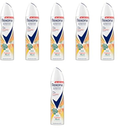 6x Rexona Nonstop Protection Deospray Anti-Transpirant Summer Moves Limited Edition 150 ml