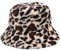 MILAKOO Leopardenmuster Fischerhut Kappe Vintage Warmer Hut Winter Fuzzy Bucket Hat Plüsch Wintermützen Eimer Hut für Frauen