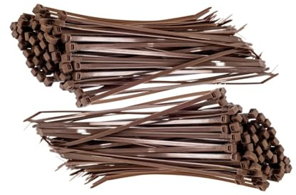 TERF® 100 Pcs Brown Cable Ties 100mm (4'') X 2.5mm Premium Nylon Zip Ties Wraps Secure Self Locking Mechanism Small Plastic Tie for Home Office Garden Garage Workshop and DIY