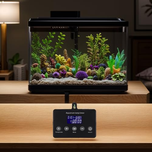 Aquarium-Lichtsteuerung, mit LCD-Bildschirm, 12–24 V LED-Dimmer, Timer, für Aquarium-Beleuchtung, programmierbarer Sonnenaufgang-Simulator, mehrere Modi und Ausschalten