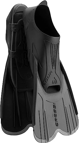 Cressi Agua hochwertige Schwimmflossen, Flossen zum Schwimmen und Schnorcheln, unisex, schwarz/silber, 45/46 (9.5/10.5)