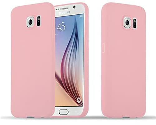 Cadorabo Hülle kompatibel mit Samsung Galaxy S6 Schutzhülle TPU Silikon Case Candy Design Slim Kratzfest Weiche Gummi mit Rundumschutz Case Hülle für Galaxy S6 in Rosa