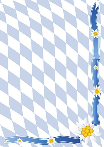 20 Blatt Briefpapier Bayern Raute und Edelweiss DIN A4 90 g/m² 5801-A4