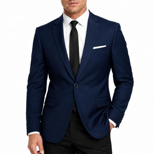 Allthemen Blazer da Uomo Slim Fit Formale Giacca da Abito One Button Monopetto Casual Tuxedo Suit Giacche Smart Blazer