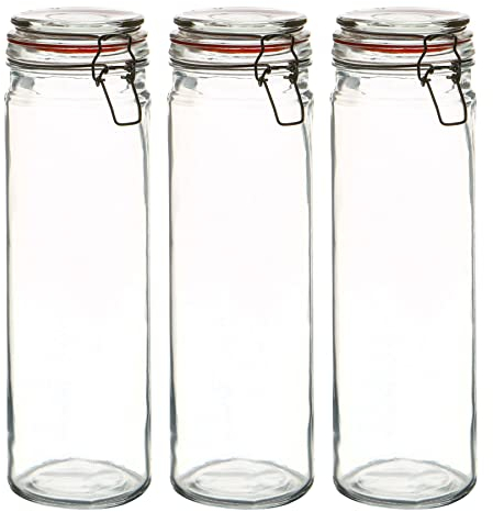 Argon Tableware Glaspaghetti -Gläser - 2L - Orange Seal - Pack Von 3