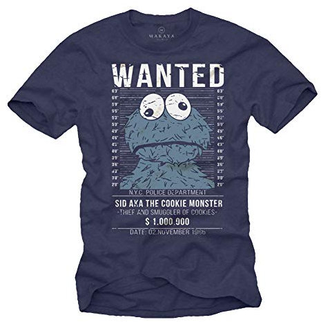 Vintage Cookie Monster T-Shirt - Kekse - Blau XXXXL