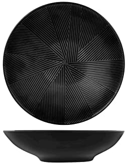 H&H Comb Set 6 Piatti Fondi, Nero, cm19