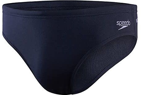 Speedo Men's Endurance+ 7cm Swimming Briefs | Chlorine Resistant | Swim Fitness | Training, True Navy, 26