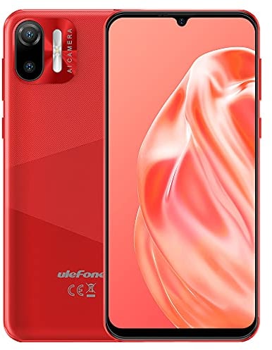 Ulefone 3G Smartphone Offerta del Giorno NOTE 6, 8,5mm Ultra Sottile Cellulare DUAL SIM,Schermo HD+ 6,1'', Slot Per 3 Schede, Android 11 Go, 1GB+32GB, Fotocamera 2MP+5MP,GPS Sblocco Facciale Rosso