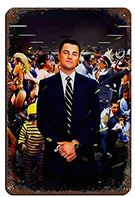 The Wolf of Wall Street Poster, Retro-Poster, Metall-Blechschild, schickes Design, Retro, Eisen, Malerei, Bar, Leute, Höhle, Café, Familie, Garage, Poster, Wanddekoration, 20 x 30 cm