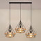 iDEGU 3-flammig Hängelampe 25CM Industrie Pendelleuchte Vintage Lampenschirme aus Metall Hanfseil Käfig Design Retro E27 Schwarz Pendelleuchte für Esszimmer Wohnzimmer (3-flammig Hängeleuchte, Balken)