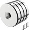 Wukong 4 Stück Magnete Stark, 30x5mm Neodym Magnete mit Loch Senkkopf Topfmagnet mit 4 M5 Schrauben für Magnettafel Küchenschrank Kühlschrank Werkzeugraum