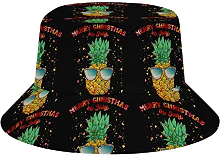 452 Fischerhut Ananas Weihnachten Anglerhut Unisex Camping Sonnenhut Komfortables Outdoor Freizeithut