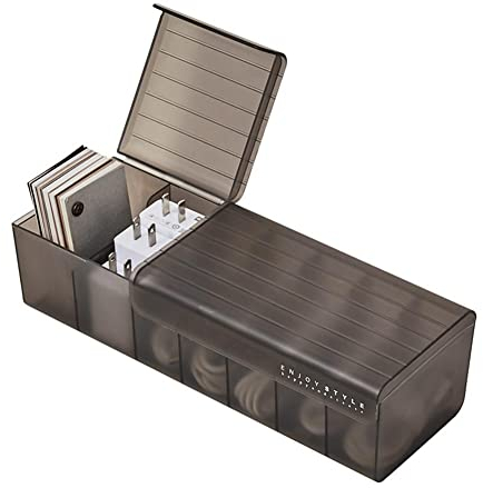Kabel Aufbewahrungsbox,Ladekabel Organizer Box mit 7 Fächer,Kabel Sortieren Cable Organizer,Kabel Management Box mit Deckel,Usb Aufbewahrungsbox für Schreibtisch，Aufbewahrung,Büro,Heimgebrauch (Grau)