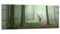DEQORI Glasbild Echtglas | Motiv Hirsch zwischen Bäumen | horizontal einteilig 150x60 cm | schöne Dekoration | Wandbild für Wohnzimmer, Schlafzimmer, Flur & Küche | moderne Wanddeko